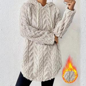 Cozy Plain Hoodie Long Sleeve Sweater