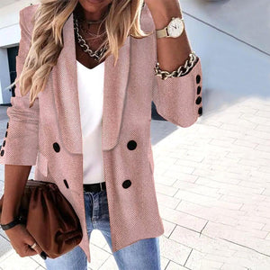 Popular Plain Lapel Long Sleeve Blazer Jacket
