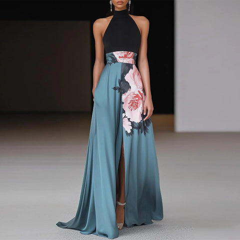 Sexy Halter Sleeveless Maxi Dress