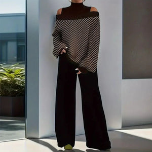 Retro Long Sleeve Two Piece Set