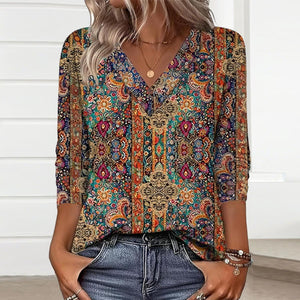 Special V-Neck Long Sleeve Top