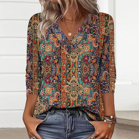Special V-Neck Long Sleeve Top