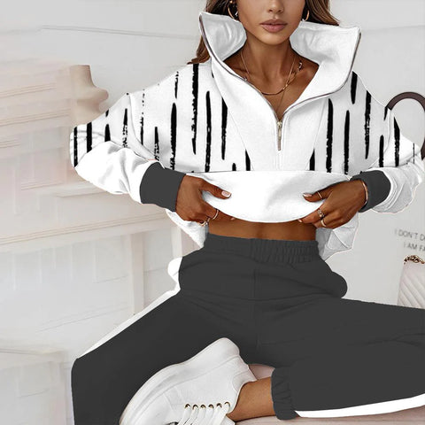 Classy Black and White Two Piece Set
